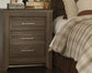 Juararo King/California King Panel Headboard with Mirrored Dresser and 2 Nightstands