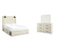 Cambeck  Panel Bed With 2 Storage Drawers With Mirrored Dresser