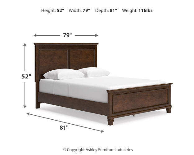 Danabrin Queen Panel Bed with Mirrored Dresser