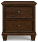 Danabrin Two Drawer Night Stand