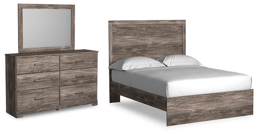 Ralinksi Full Panel Bed with Mirrored Dresser