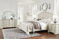 Arlendyne King Upholstered Bed with Mirrored Dresser, Chest and 2 Nightstands