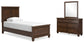 Danabrin Twin Panel Bed with Mirrored Dresser