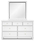 Fortman Twin Panel Bed with Mirrored Dresser and 2 Nightstands