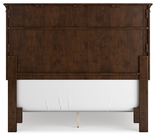 Danabrin Full Panel Bed with Mirrored Dresser, Chest and Nightstand