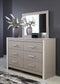 Surancha Queen/Full Panel Headboard with Mirrored Dresser