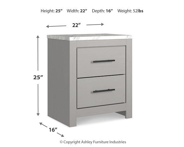 Cottonburg Queen Panel Bed with Mirrored Dresser and Nightstand