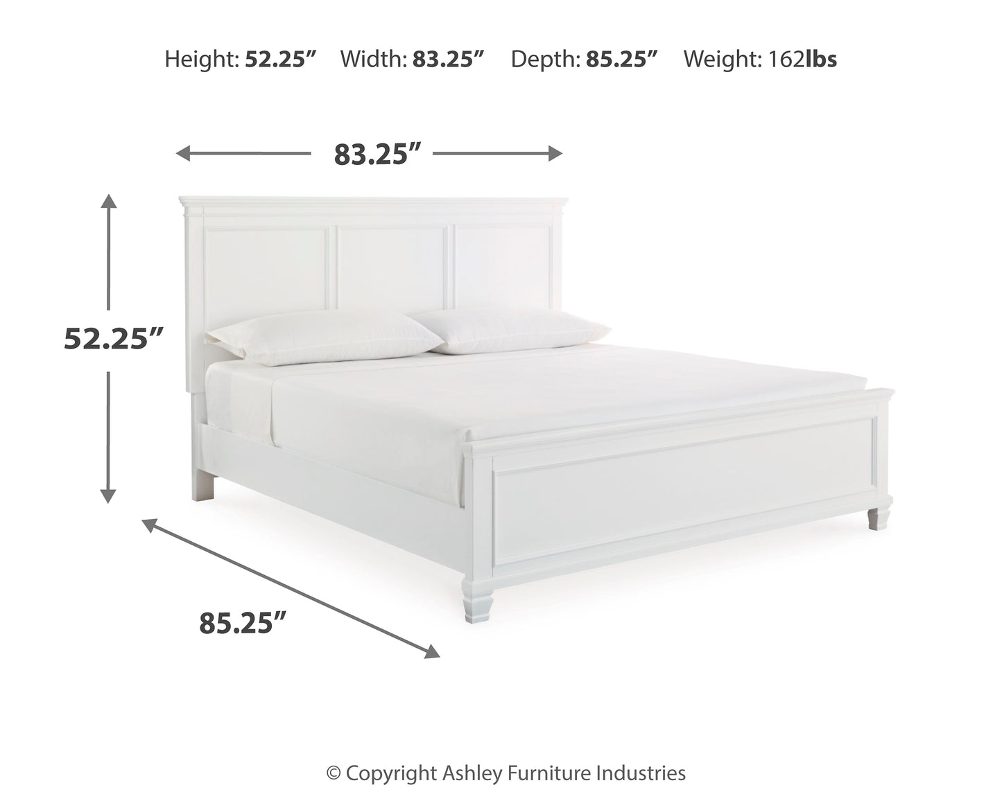 Fortman King Panel Bed with Mirrored Dresser