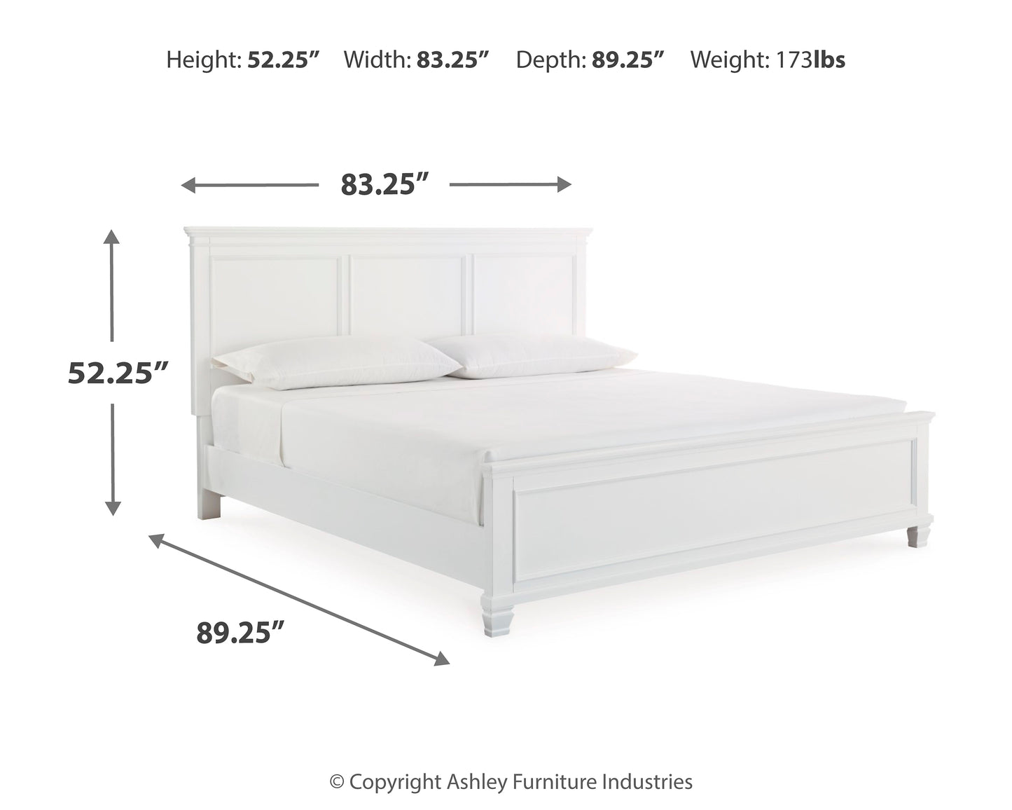 Fortman California King Panel Bed with Mirrored Dresser