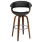 Zion Upholstered Swivel Bar Stool Walnut and Black