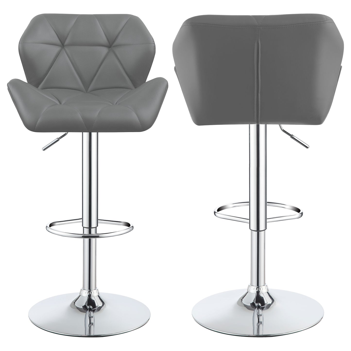 Berrington Upholstered Adjustable Bar Stool Grey (Set of 2)