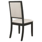 Louise Upholstered Wood Dining Side Chair Black (Set of 2)