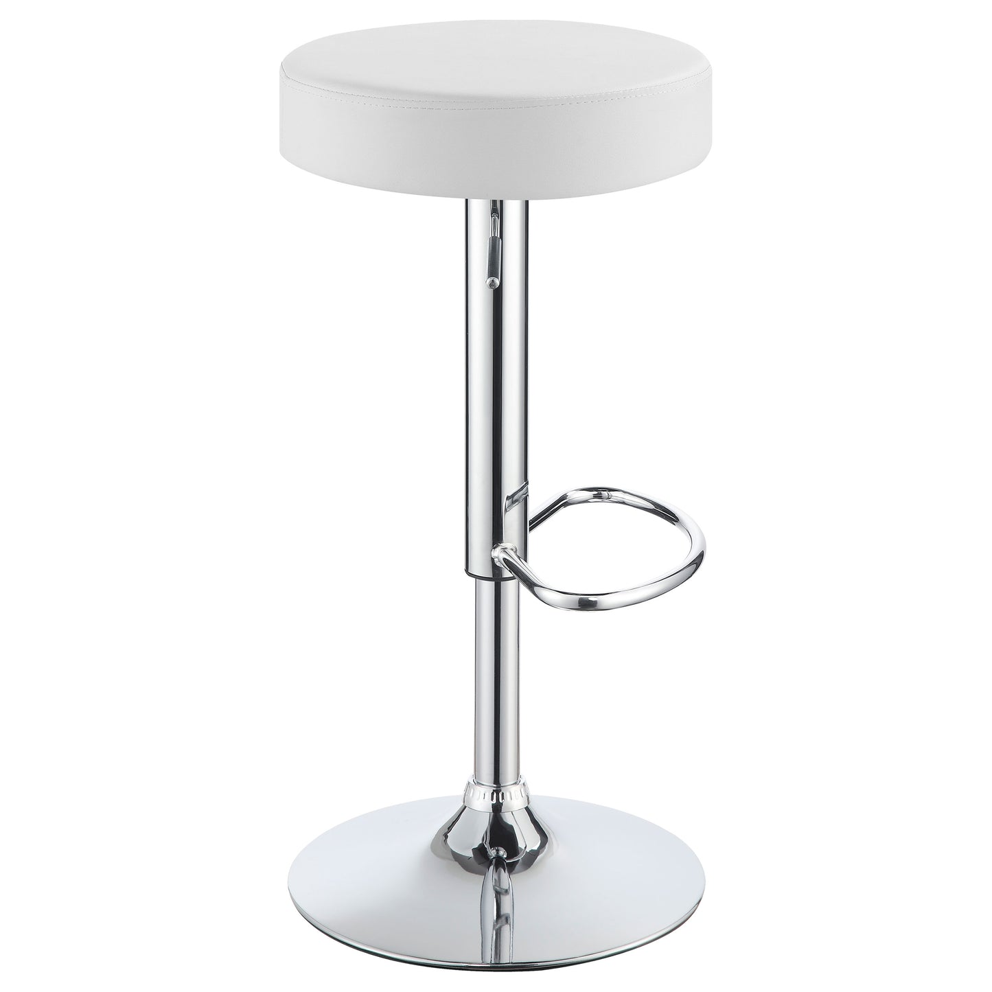 Ramses Adjustable Backless Bar Stool Chrome and White