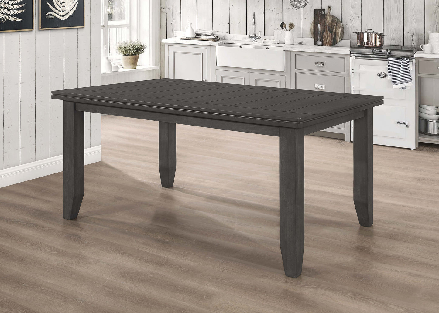 Dalila Rectangular 66-inch Wood Dining Table Dark Grey