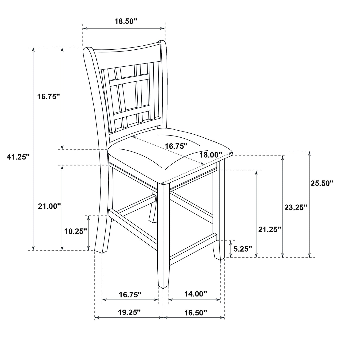 Lavon Wood Counter Chair Black and Espresso (Set of 2)