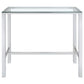 Tolbert Rectangular 47-inch Glass Top Pub Bar Table Chrome