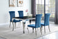 Betty Velvet Upholstered Dining Side Chair Blue (Set of 4)