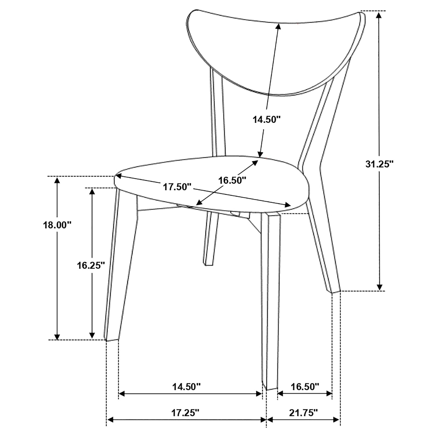 Alfredo Dining Side Chair Grey and Natural Walnut (Set of 2)