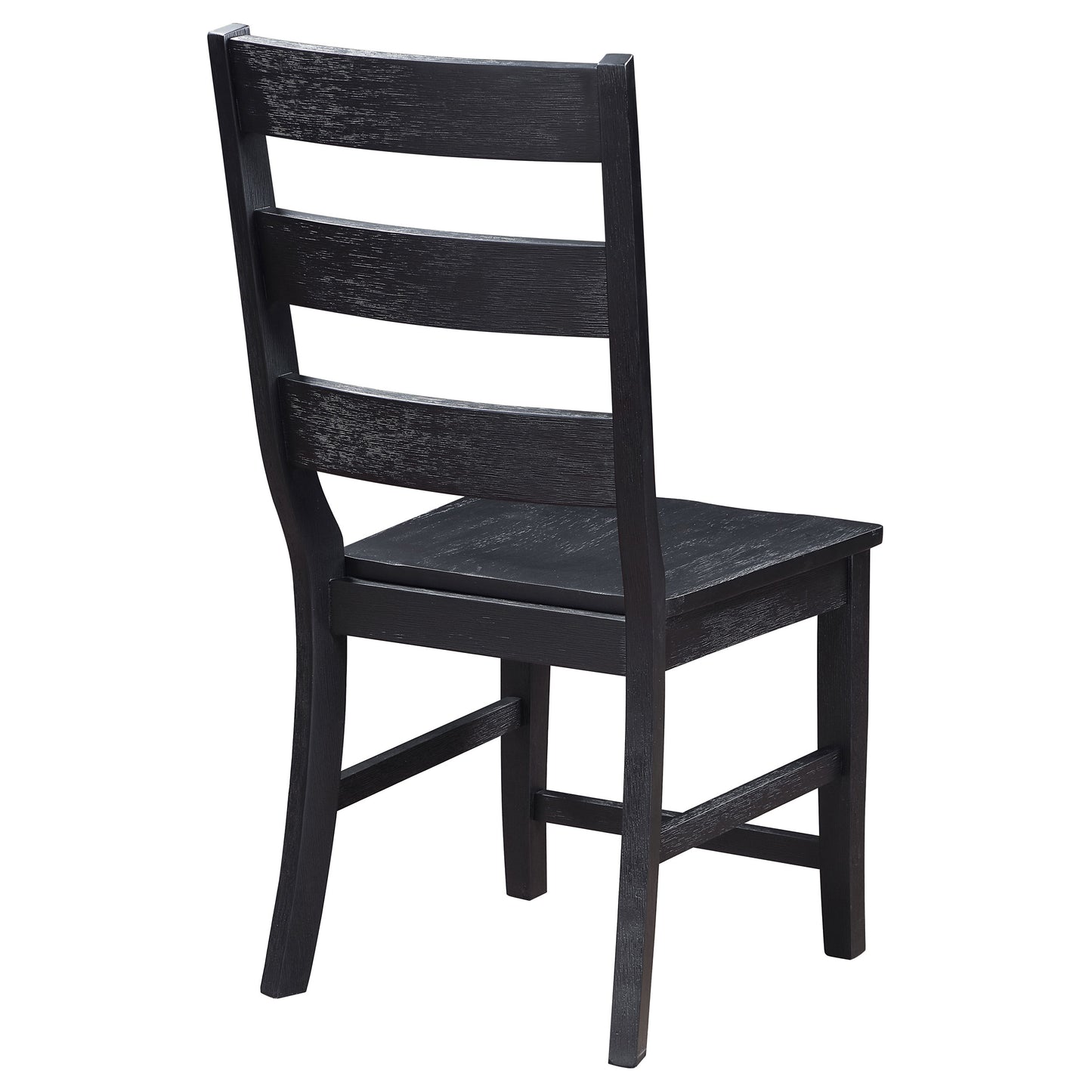 Newport Ladder Back Wood Dining Side Chair Black (Set of 2)