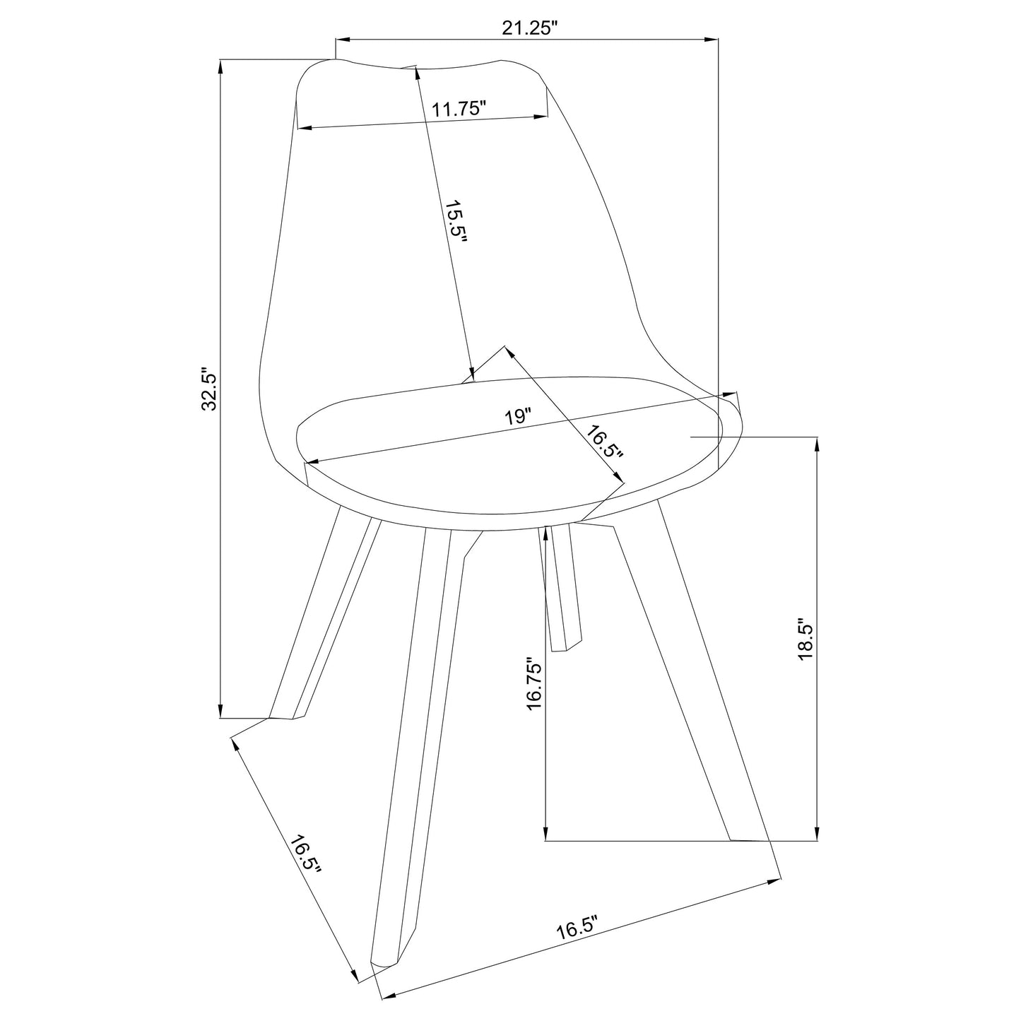 Caballo Polypropylene Dining Side Chair Grey (Set of 2)