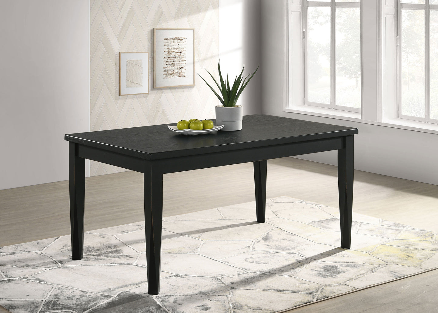 Appleton Rectangular 59-inch Dining Table Washed Black