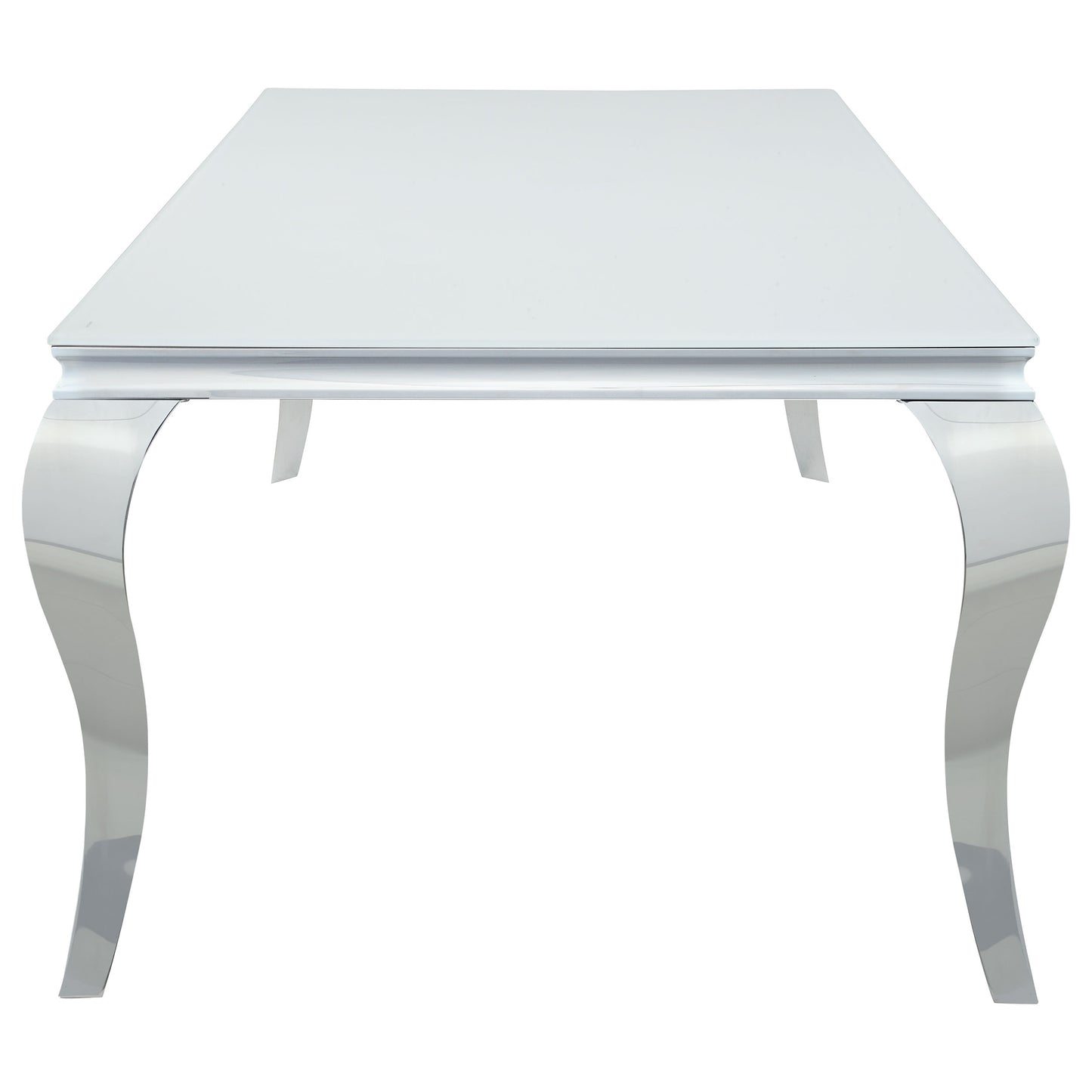 Carone Rectangular 81-inch Glass Top Dining Table White