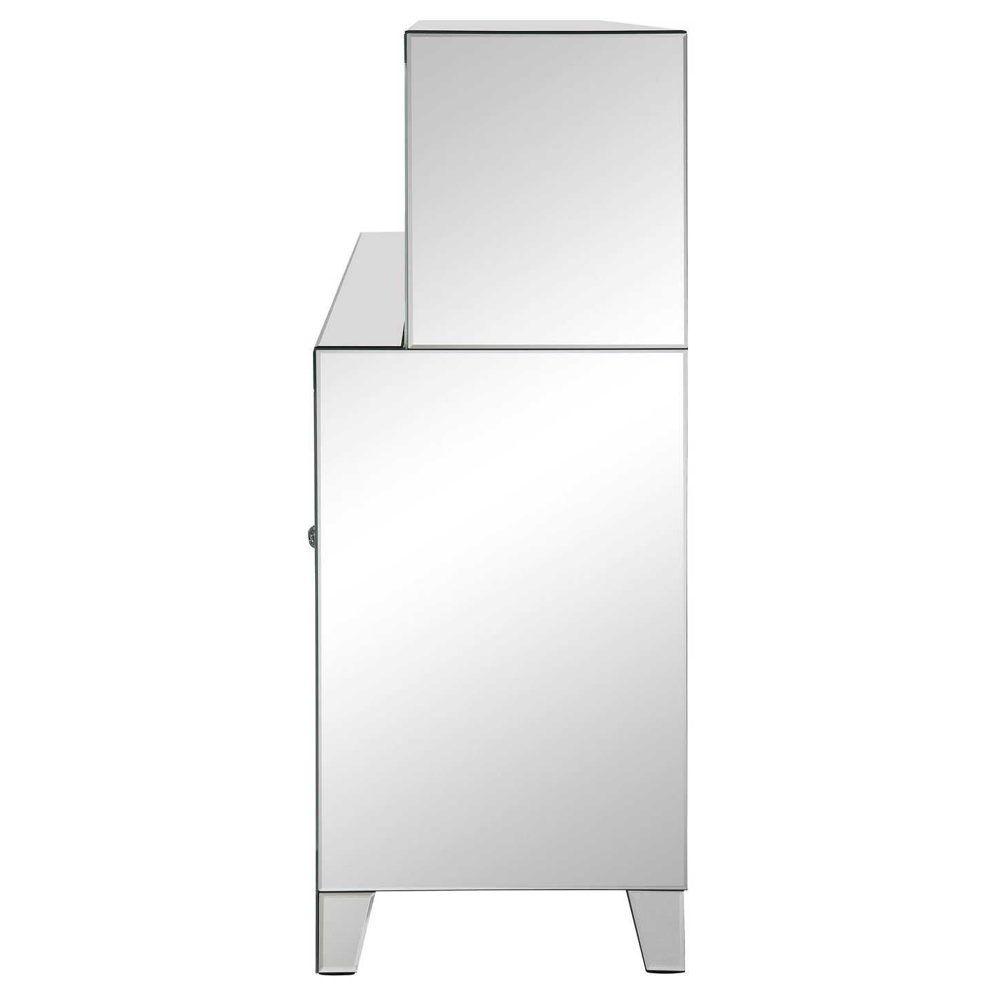 Yvaine 2-door Mirrored Acrylic Home Bar Wine Cabinet Silver