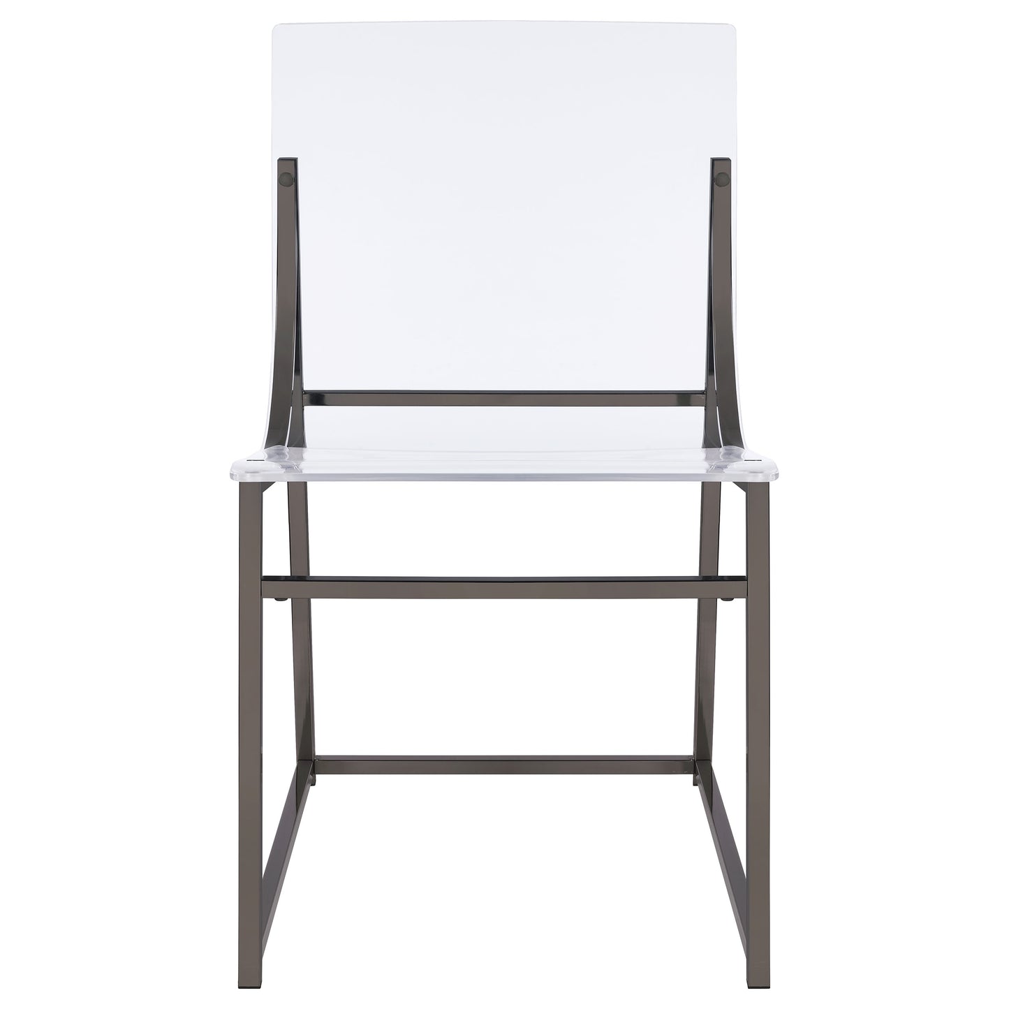 Adino Acrylic Dining Side Chair Black Nickel (Set of 2)