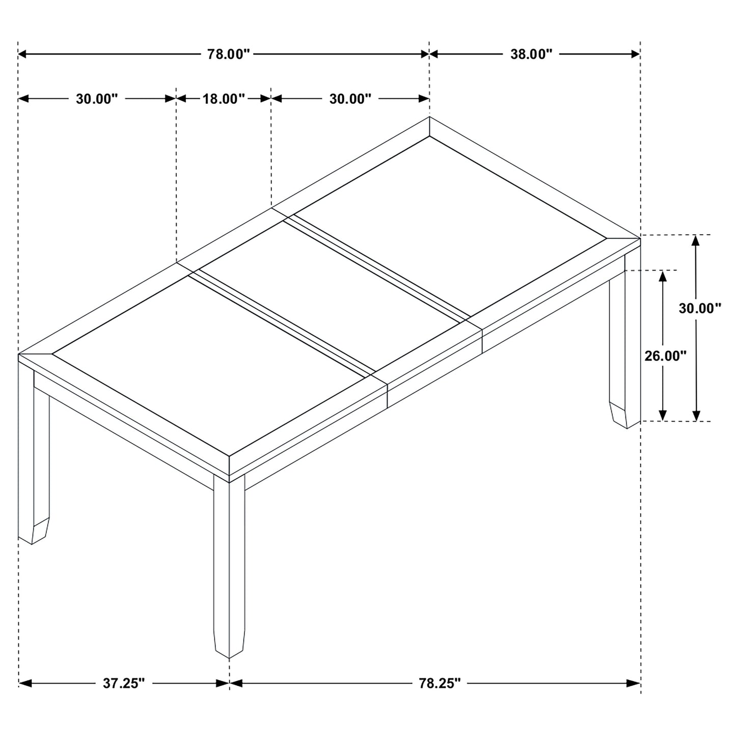 Elodie 7-piece Rectangular Extension Leaf Dining Set Black