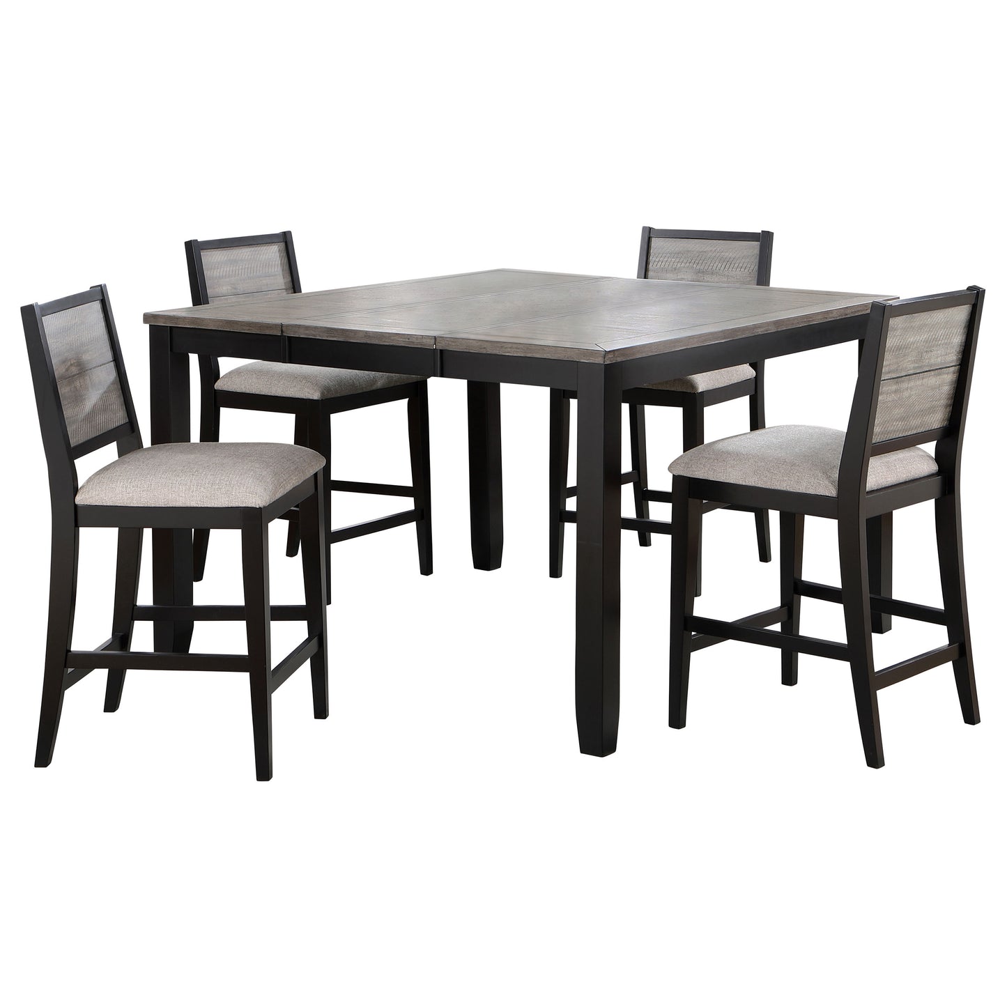 Elodie 5-piece Extension Leaf Counter Dining Set Black