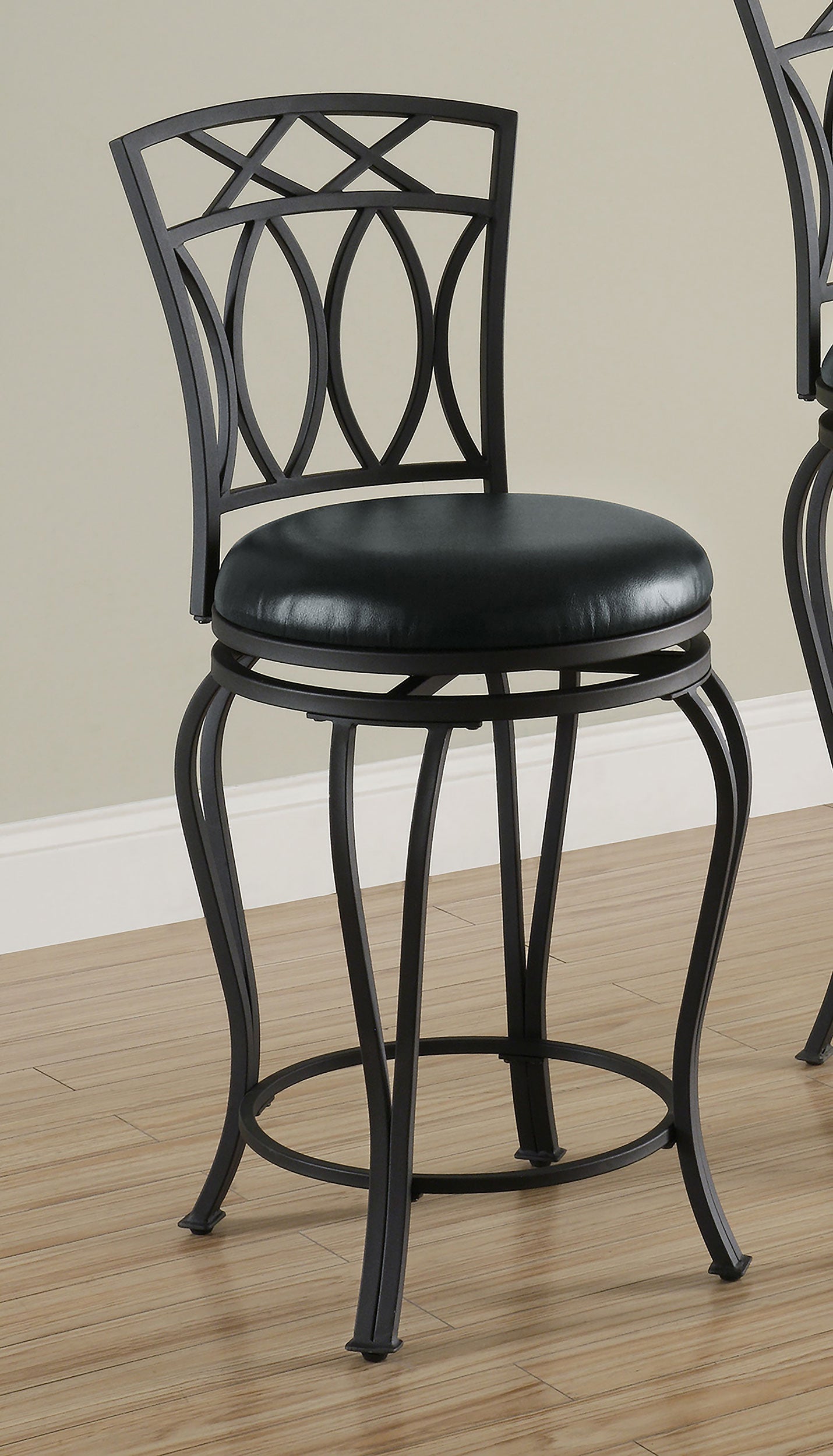 Adamsville Upholstered Swivel Counter Height Stool Black