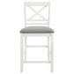 Hollis Wood Counter Chair with Cushion White (Set of 2)