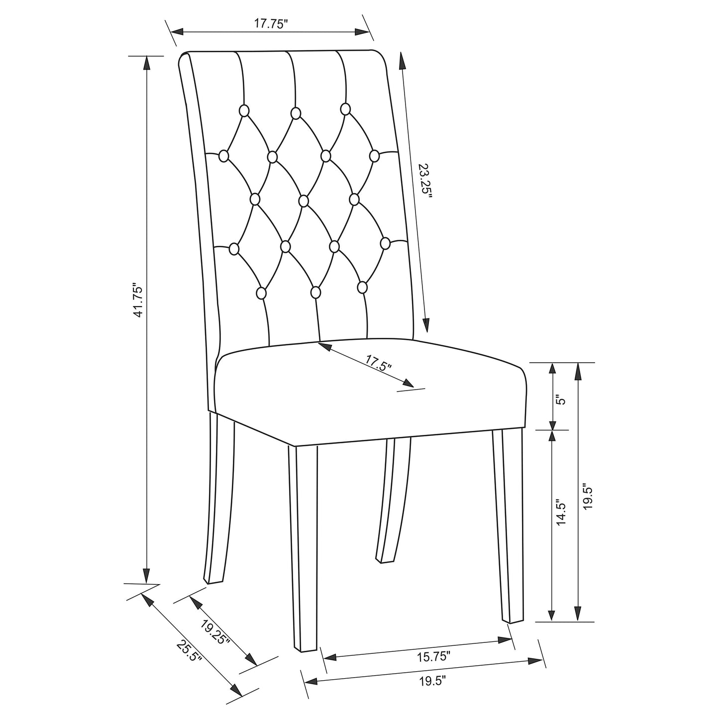 Douglas Upholstered Dining Side Chair Oatmeal (Set of 2)