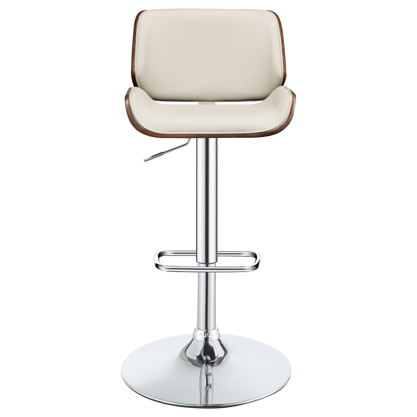 Folsom Upholstered Adjustable Bar Stool Ecru and Chrome