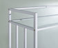 Cara 2-tier Rectangular Glass Shelf Metal Bar Cart Chrome