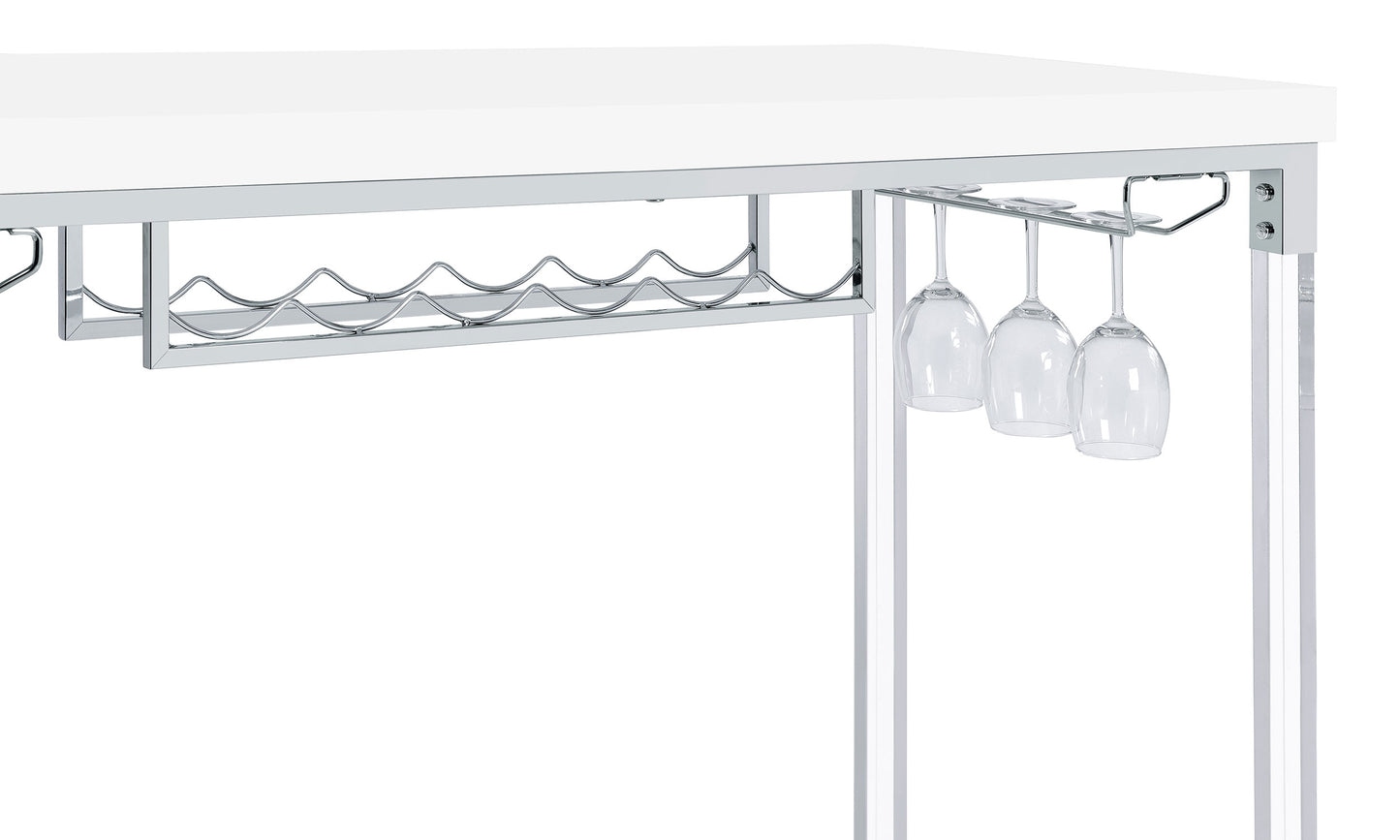 Norcrest 47-inch Acrylic Leg Bar Table White High Gloss