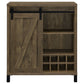 Arlington Sliding Door Home Bar Wine Cabinet Rustic Oak