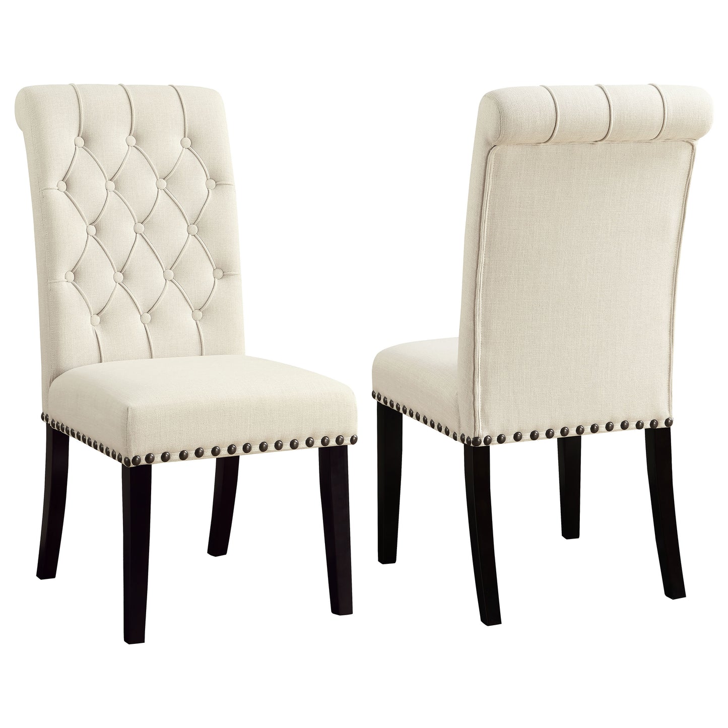 Alana Fabric Upholstered Dining Side Chair Beige (Set of 2)