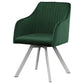 Arika Velvet Upholstered Swivel Dining Arm Chair Green