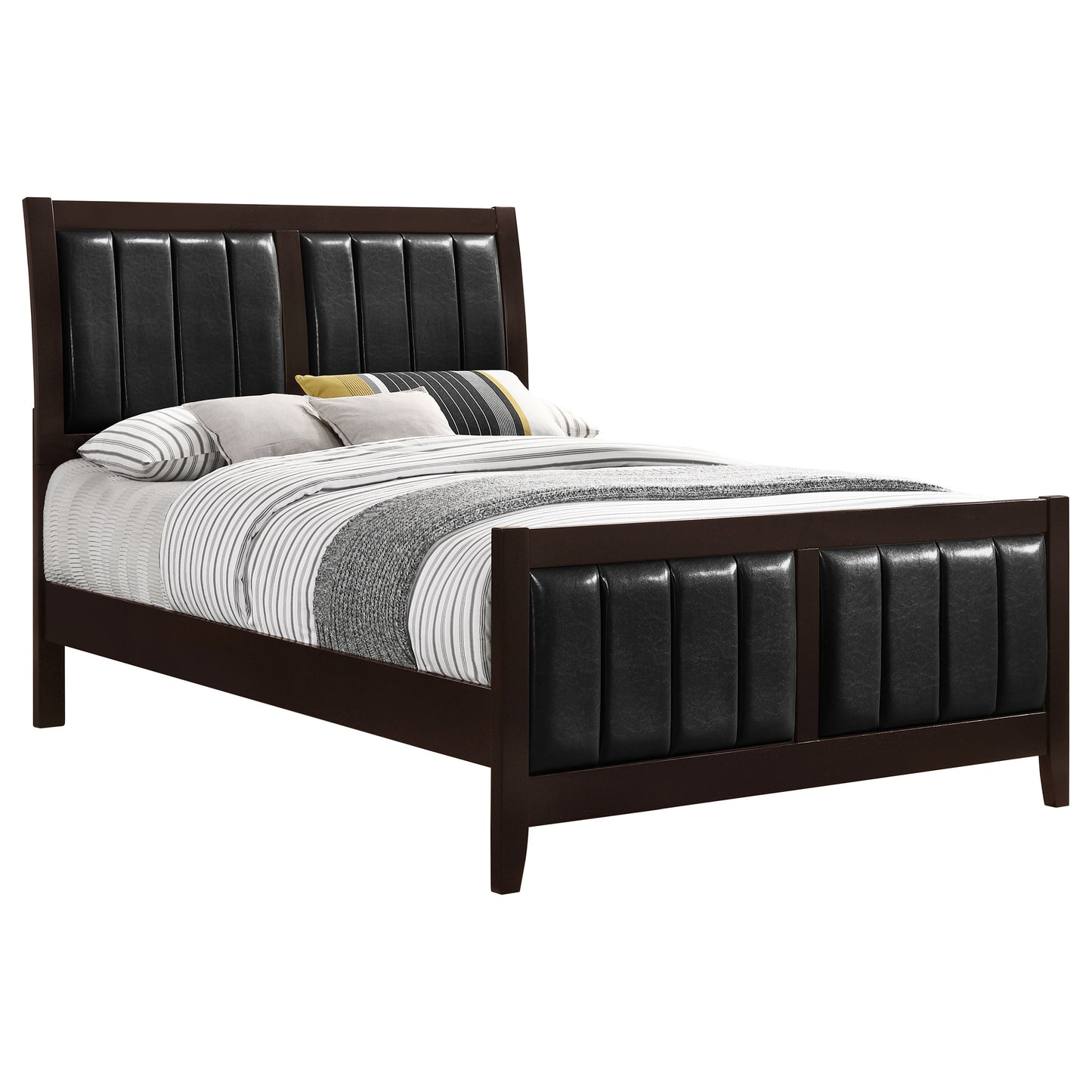 Carlton Wood Eastern King Panel Bed Cappuccino