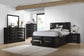 Briana Wood Eastern King Storage Bookcase Bed Black