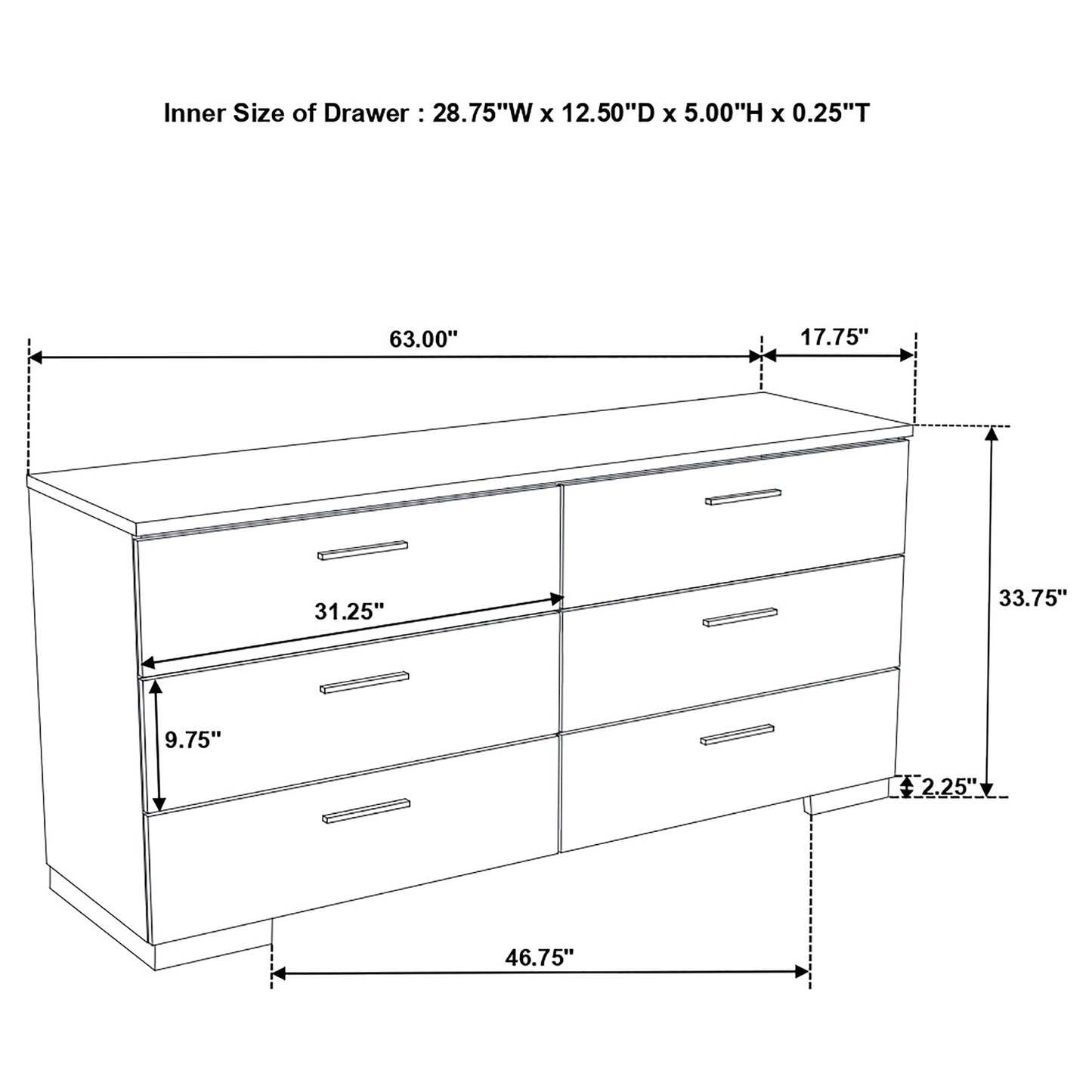 Felicity 5-piece Eastern King Bedroom Set White High Gloss