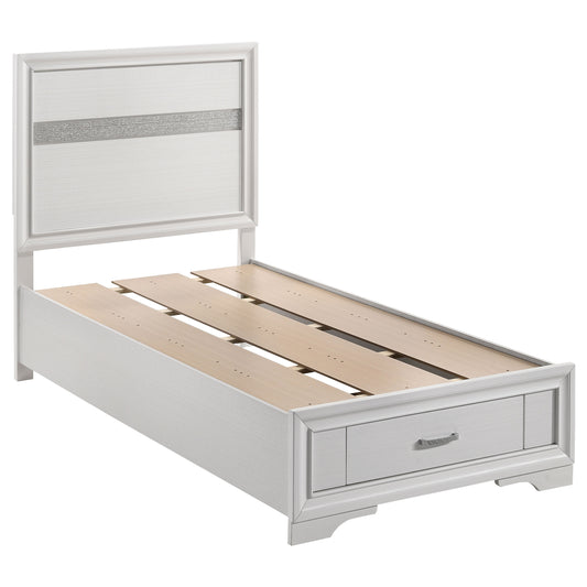 Miranda 51-inch Wood Twin Storage Panel Bed White