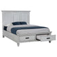 Franco Wood Queen Storage Panel Bed Distressed White