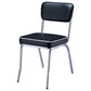 Retro Upholstered Dining Side Chair Black (Set of 2)