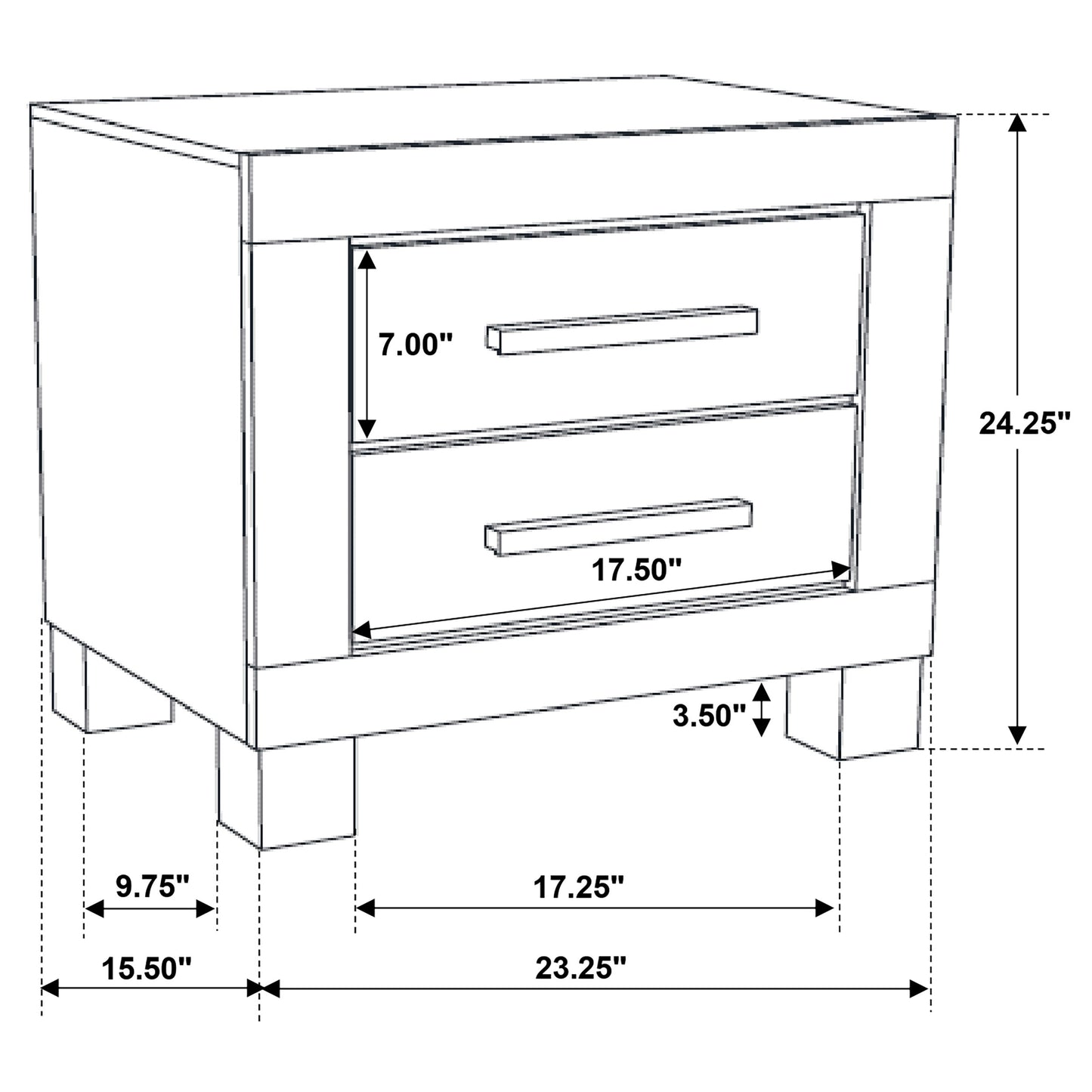 Woodmont 2-drawer Nightstand Rustic Golden Brown