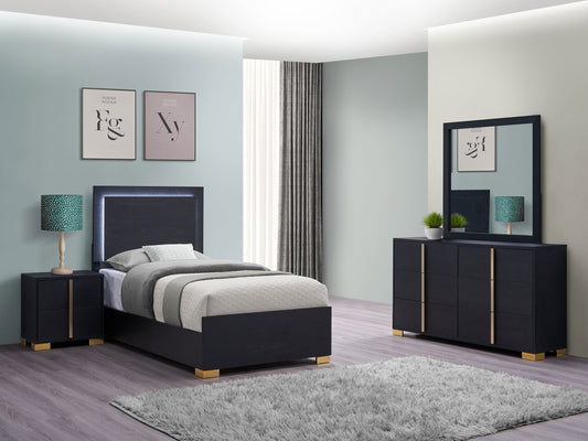 Marceline 4-piece Twin Bedroom Set Black