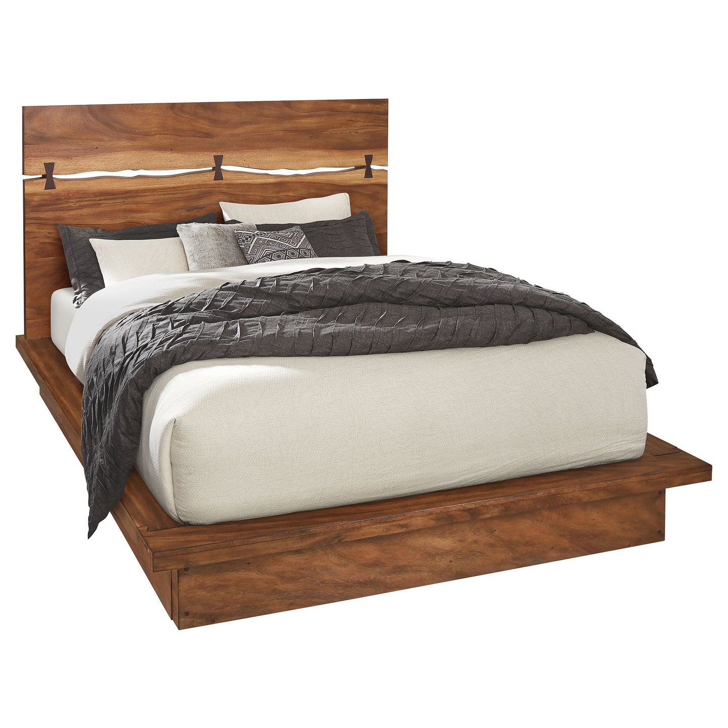 Winslow Wood Eastern King Panel Bed Smokey Walnut