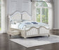 Evangeline Eastern King LED Storage Panel Bed Silver Oak