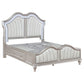 Evangeline Wood Queen LED Storage Panel Bed Silver Oak